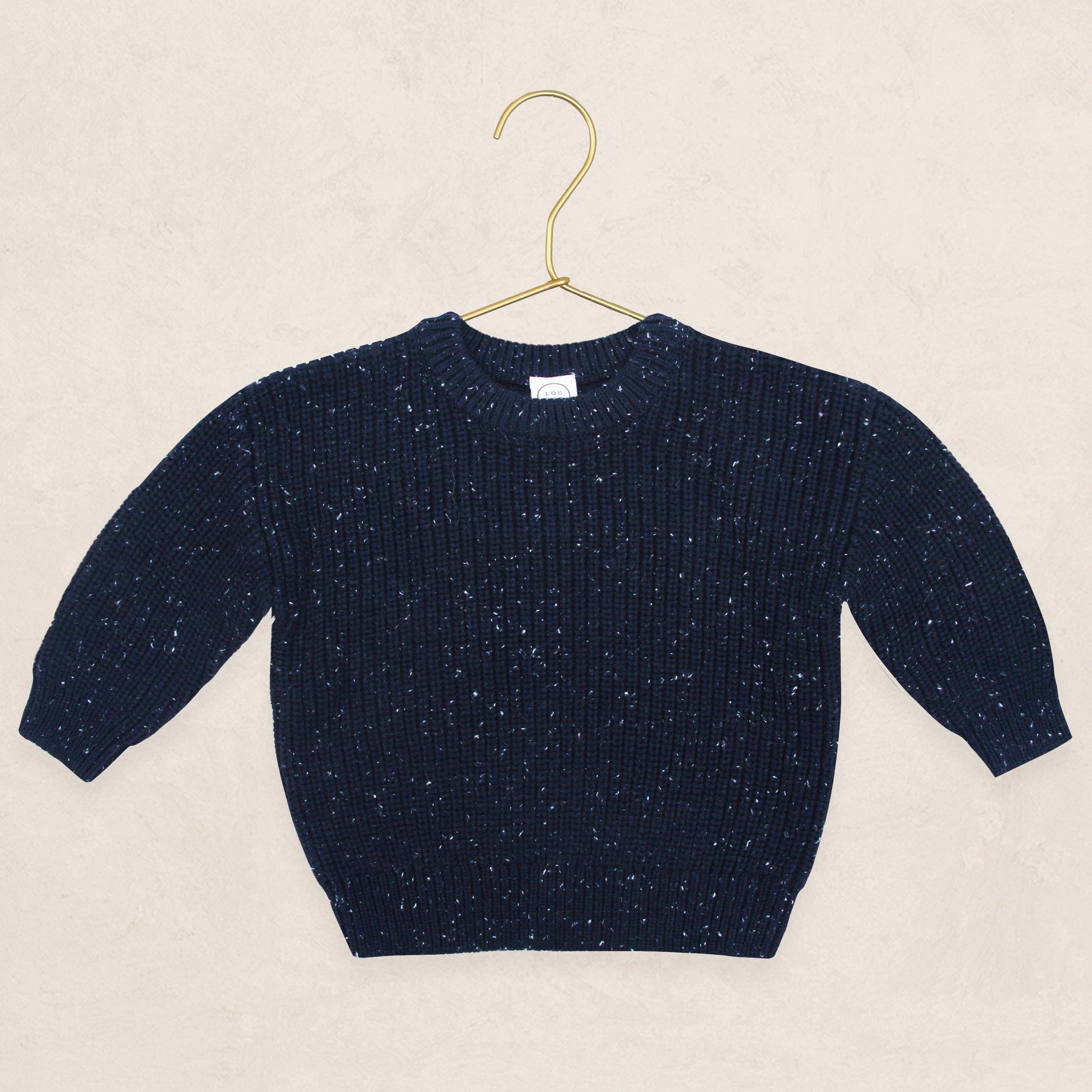 Knit Chunky Sweater - Navy Speckle