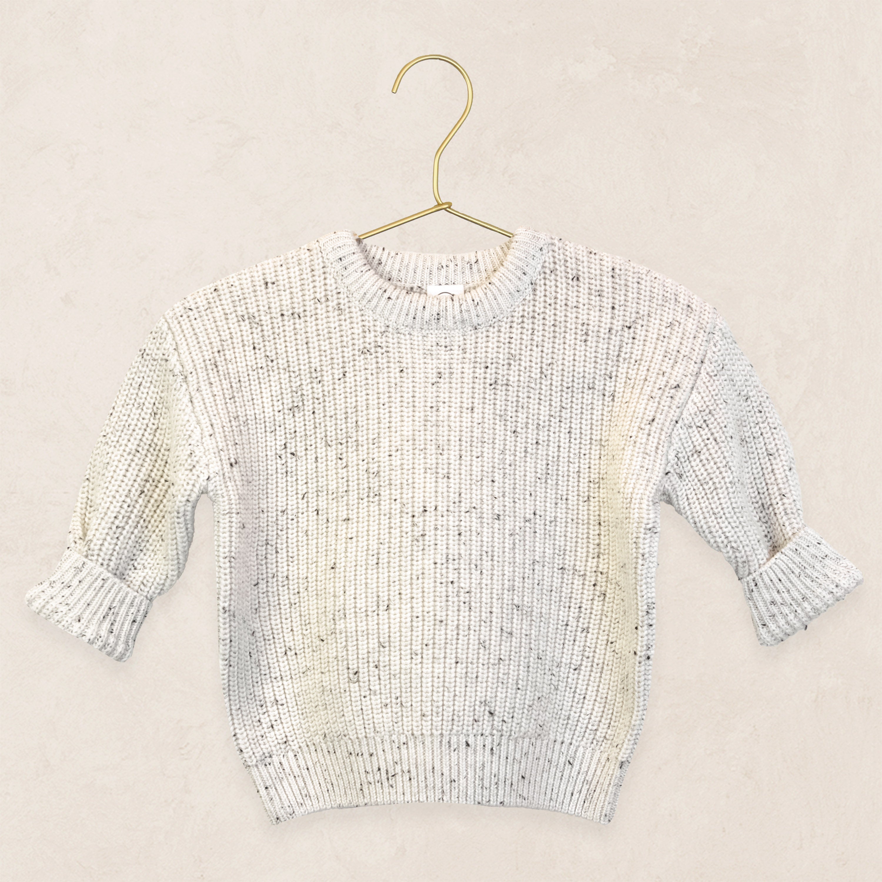 Knit Chunky Sweater - Cream Speckle