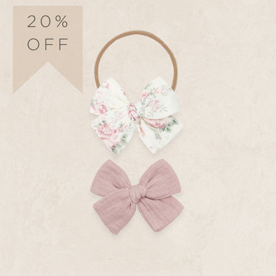 Adventure Bow 2 Pack - Mauve/Dusty Rose Headband