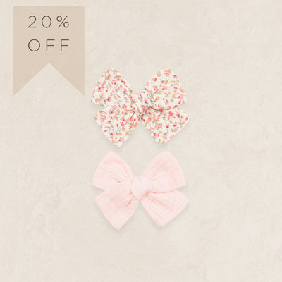Adventure Bow 2 Pack - Blush/Pink Posy Clip