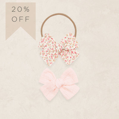 Adventure Bow 2 Pack - Blush/Pink Posy Headband