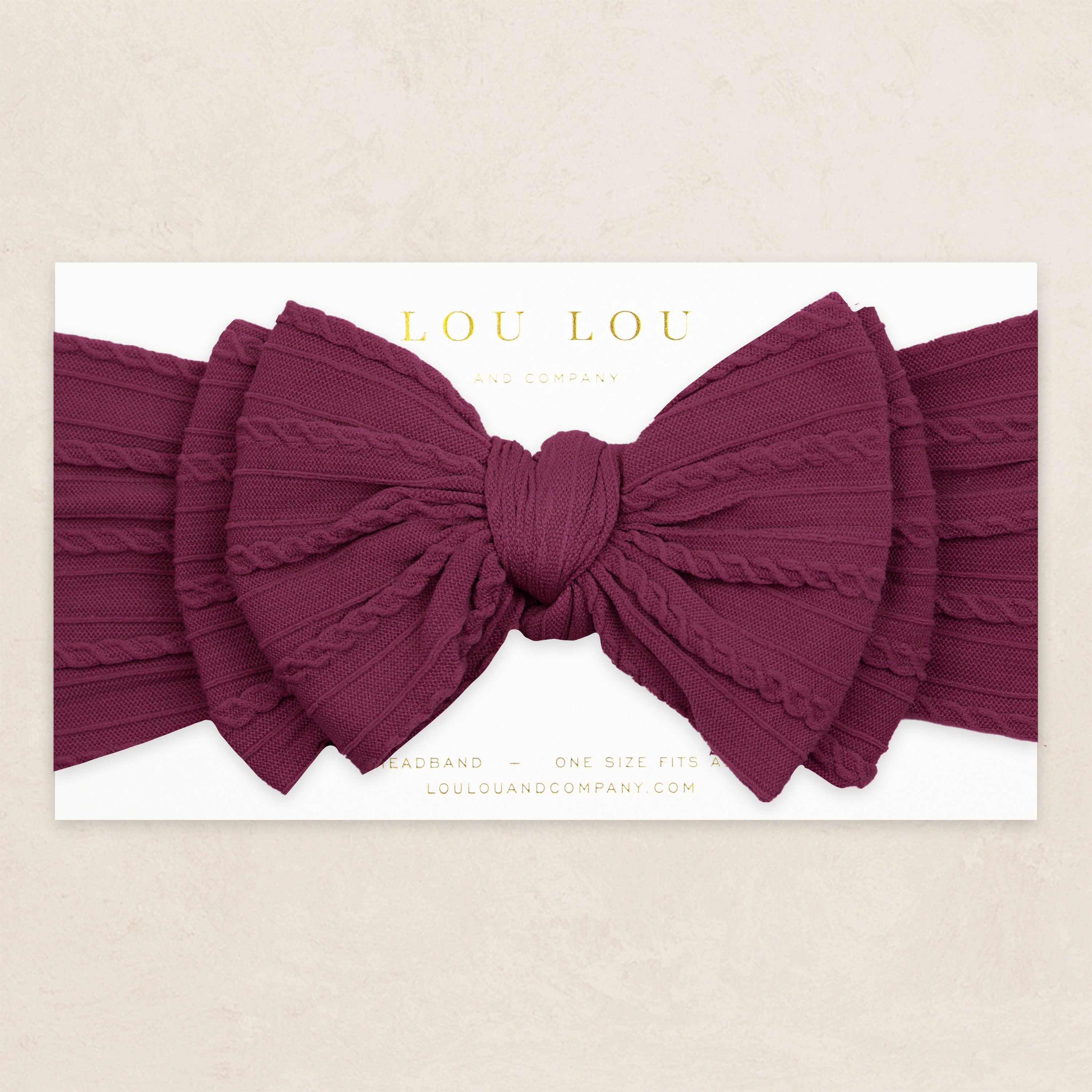 Cable Knit Headband - Plum