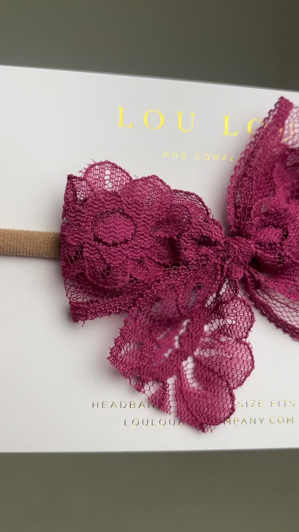 Lace Bow - Mulberry