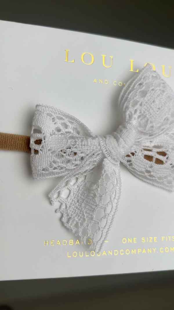 Lace Bow - White