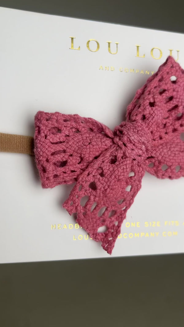 Lace Bow - Berry Crochet