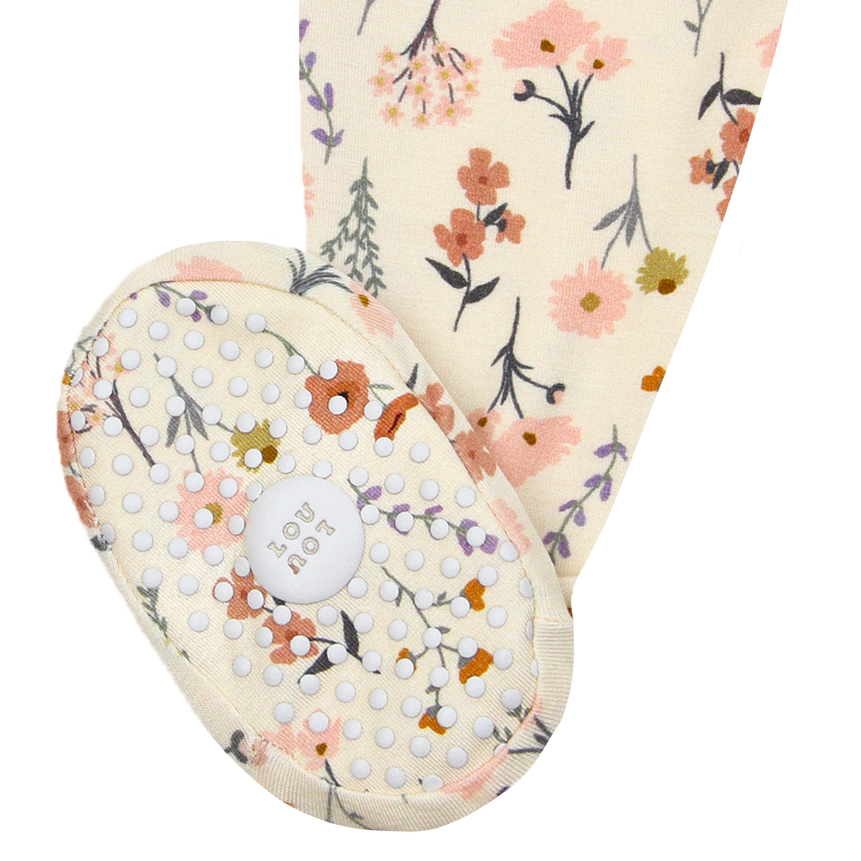 rachel zipper footies close up on footie grip