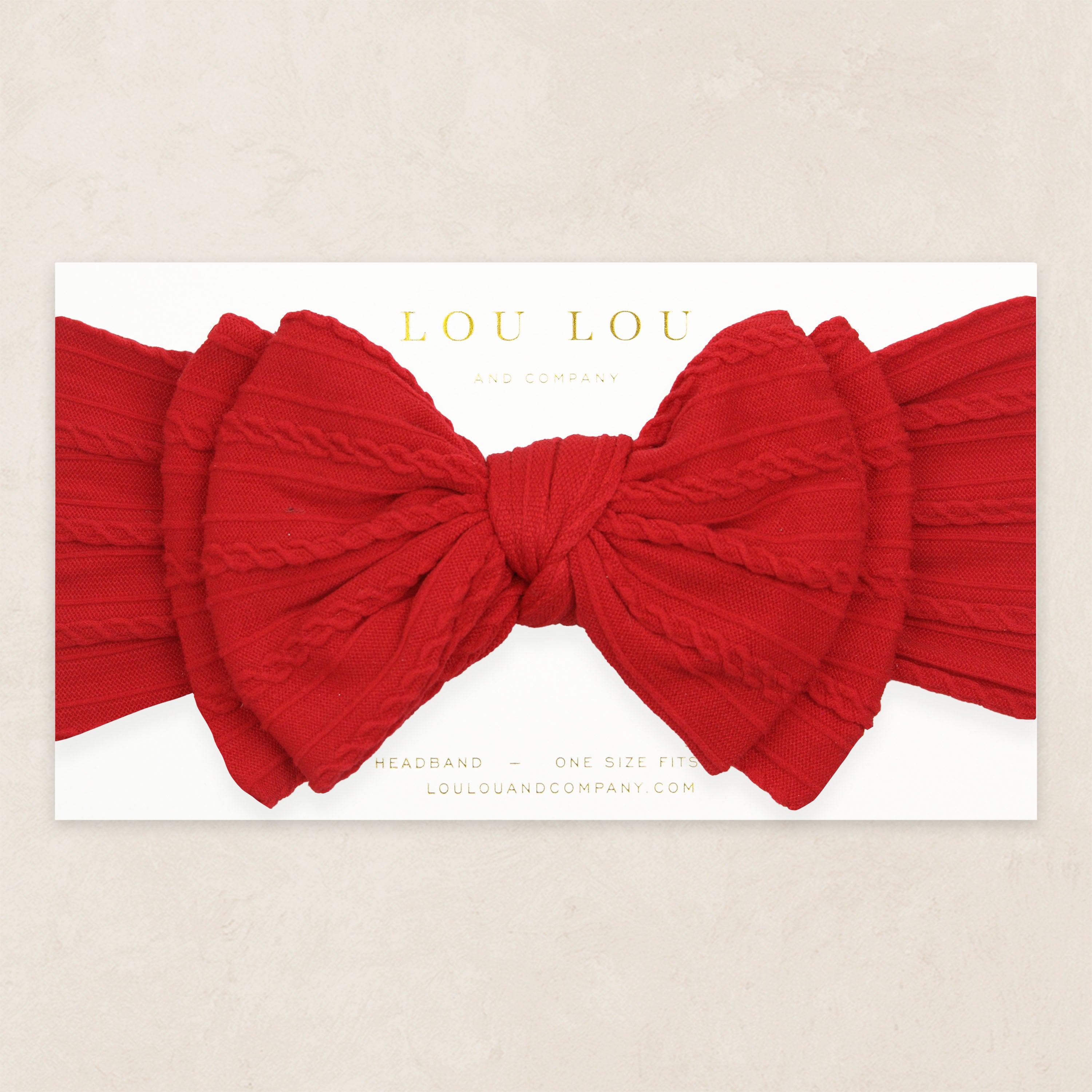 Cable Knit Headband - Red