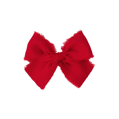 Chiffon Bow - Red Clip