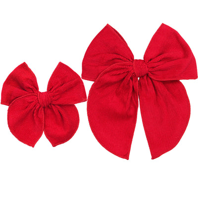 Heirloom Bow - Red Corduroy Clip