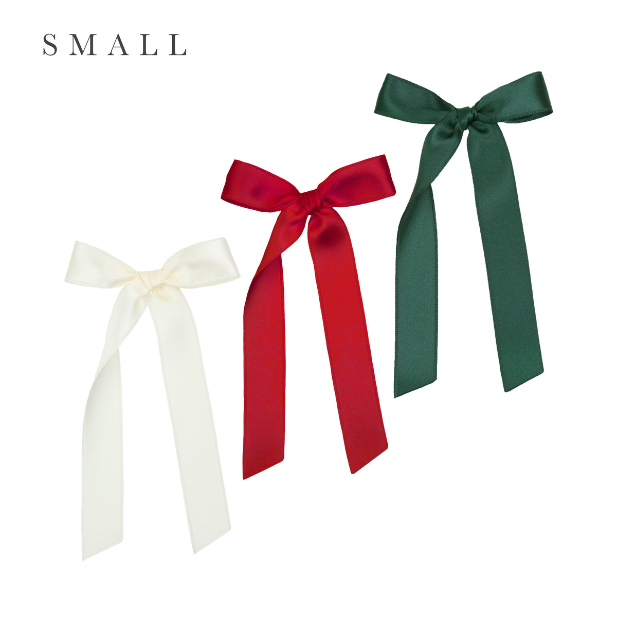 Satin Bow 3 Pack: Ruby Sash Clips
