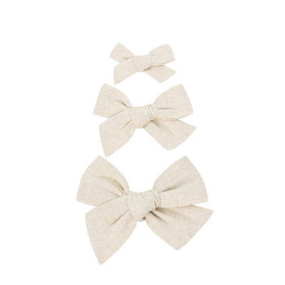 Linen Bow - Sand Clip