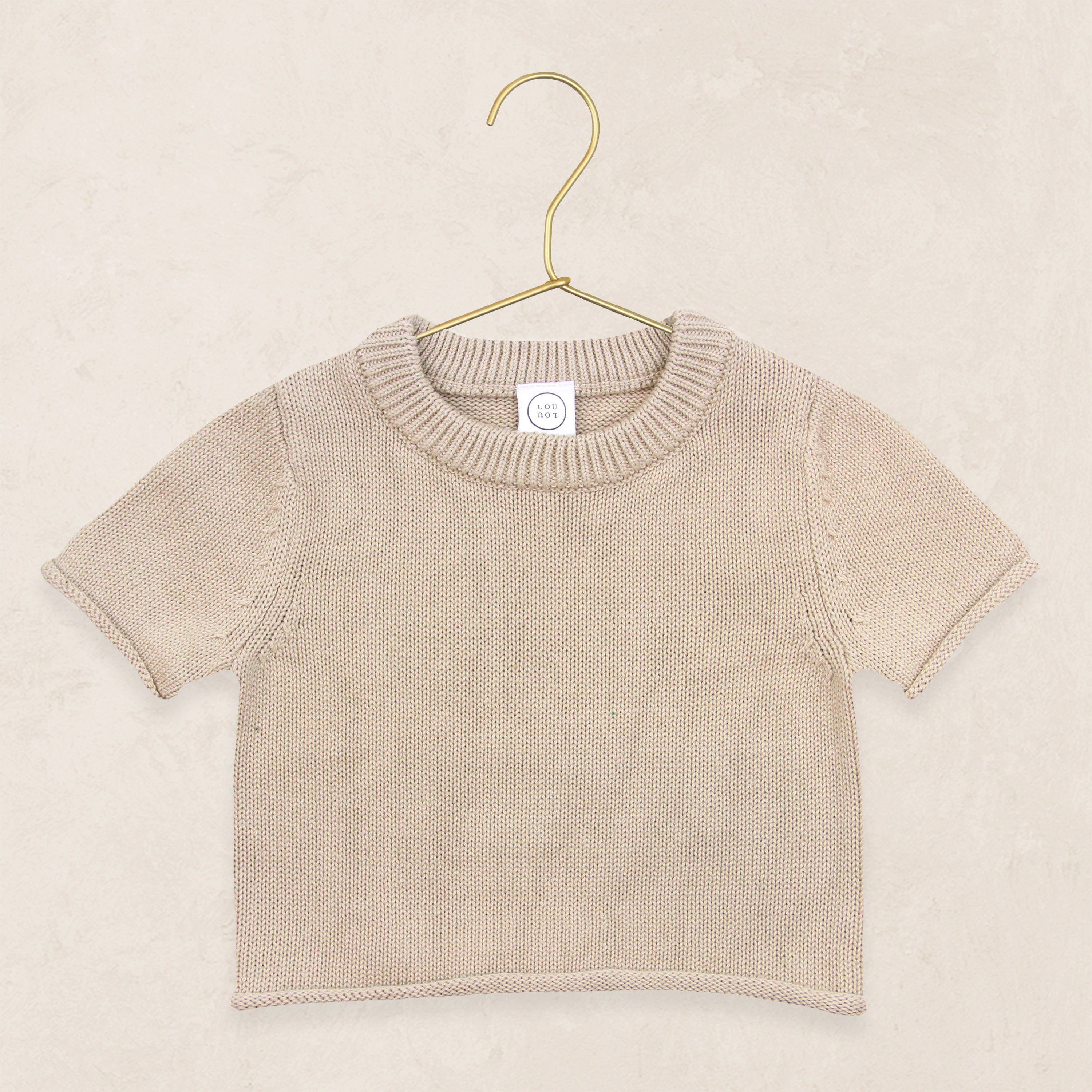 Knit Short Sleeve Tee - Tan