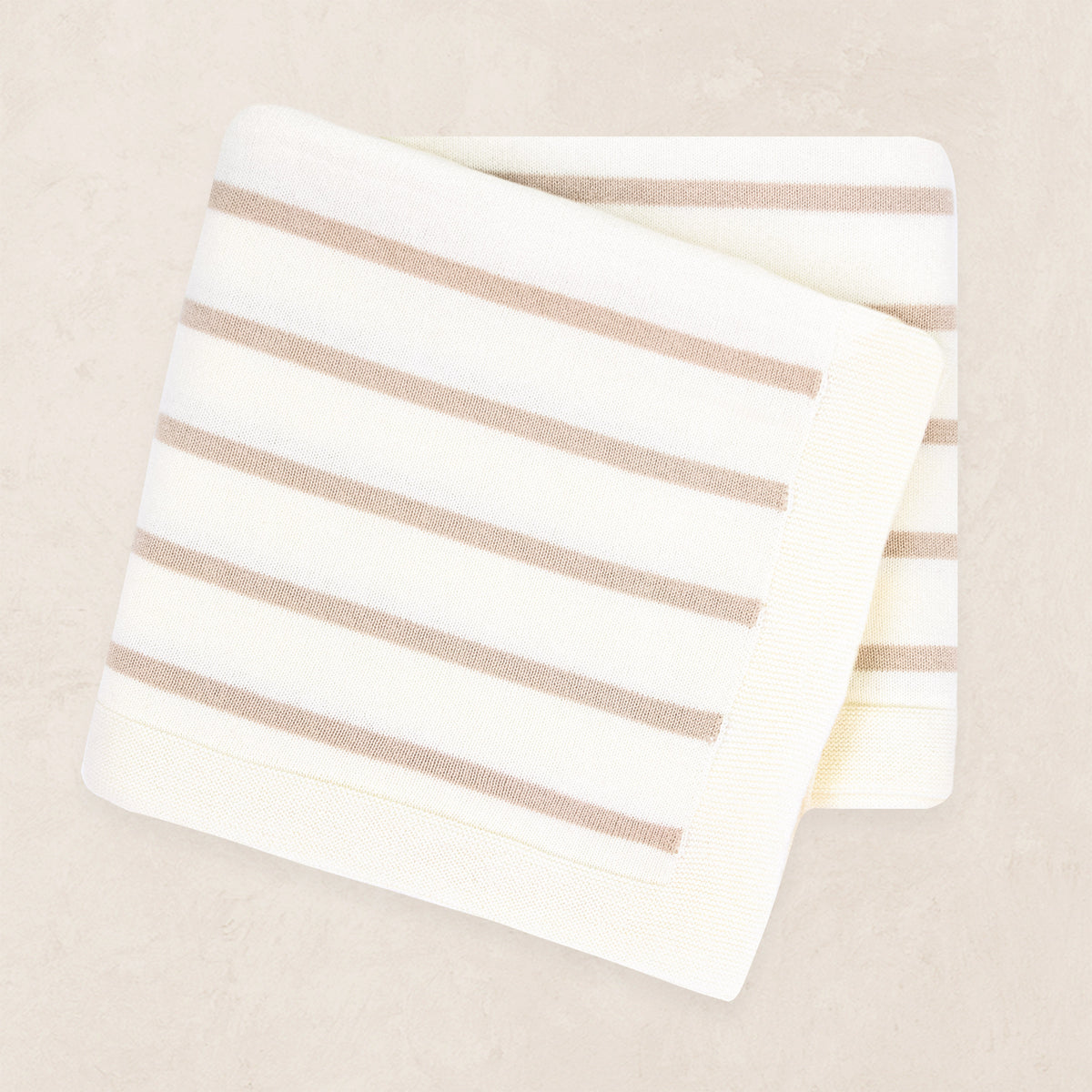 Knit Blanket - Tan Stripe