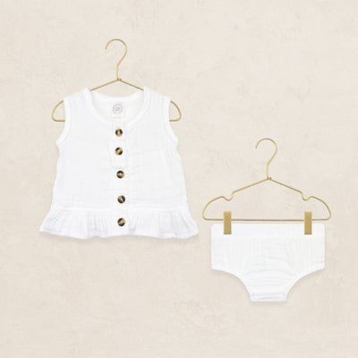 Ruffle Tank + Bloomer Set - White