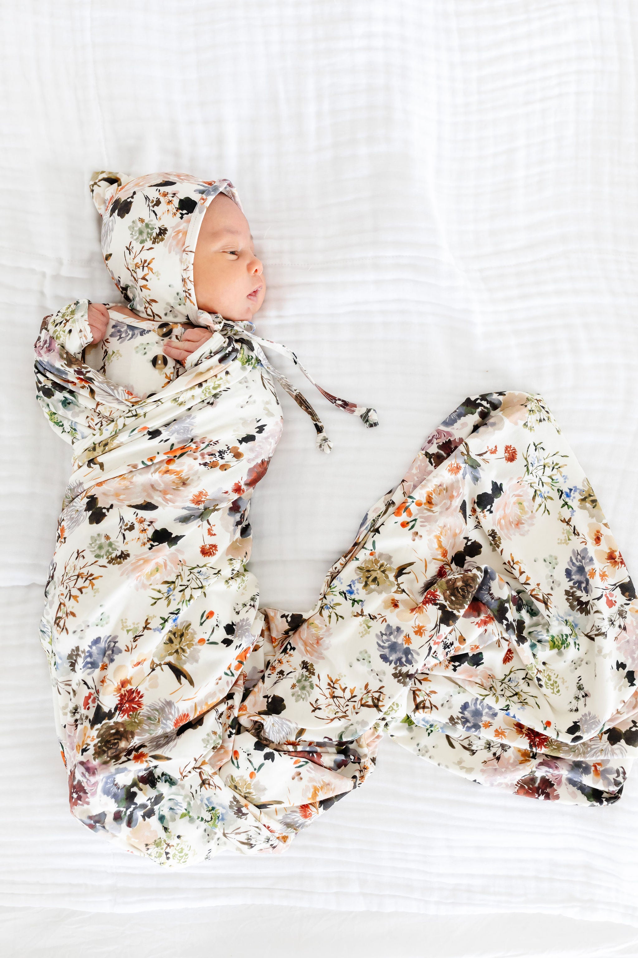baby wrapped in the nellie swaddle blanket