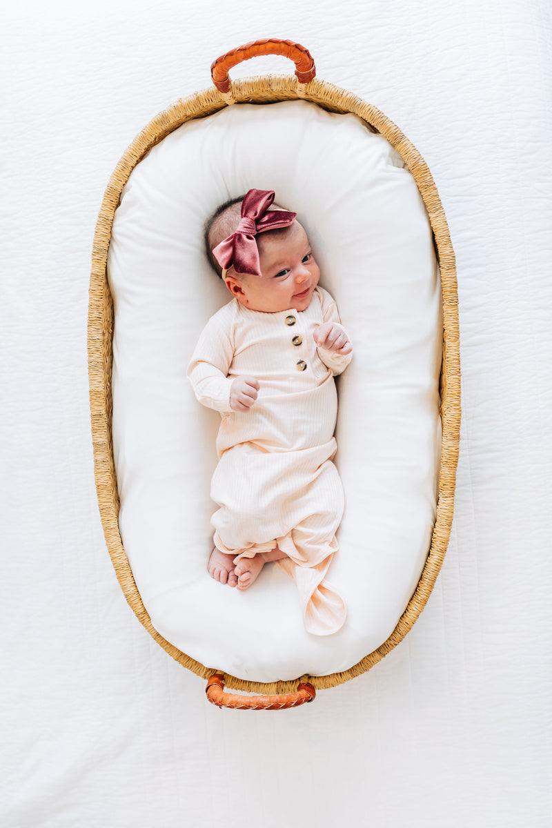 Rosie Ribbed Newborn Hat Bundle (Gown)