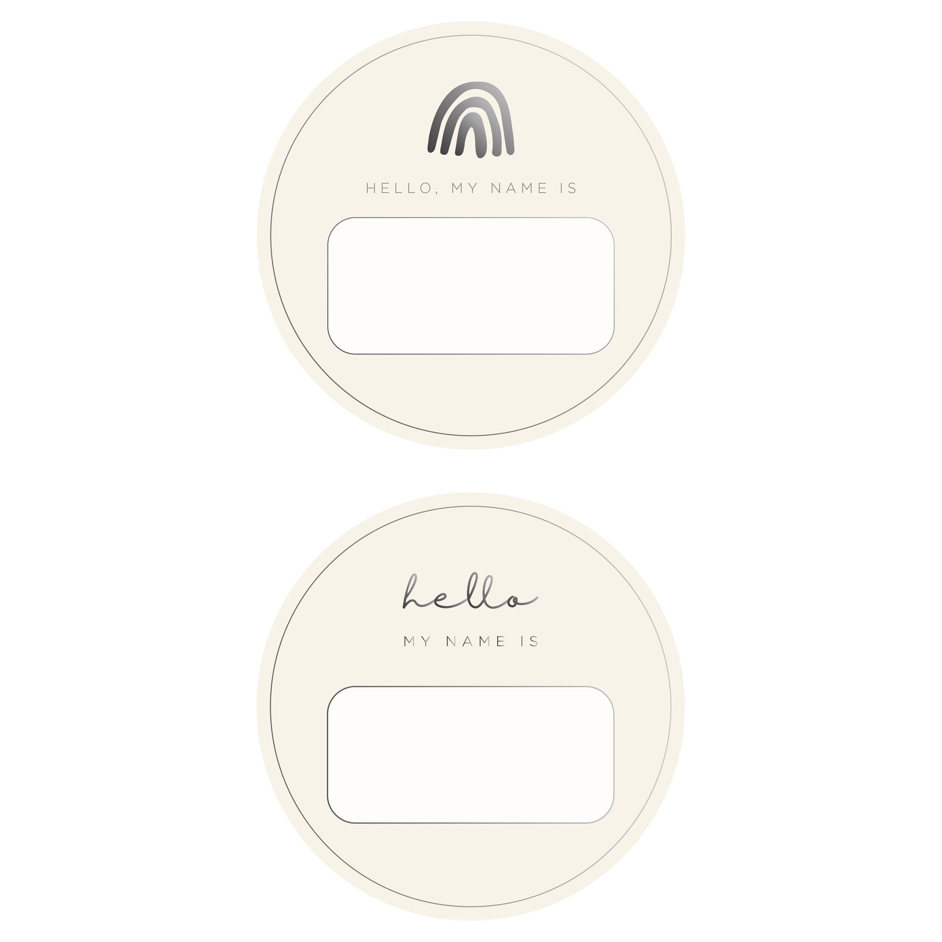 Blank Name Tags - Charcoal Foil (2 pack)