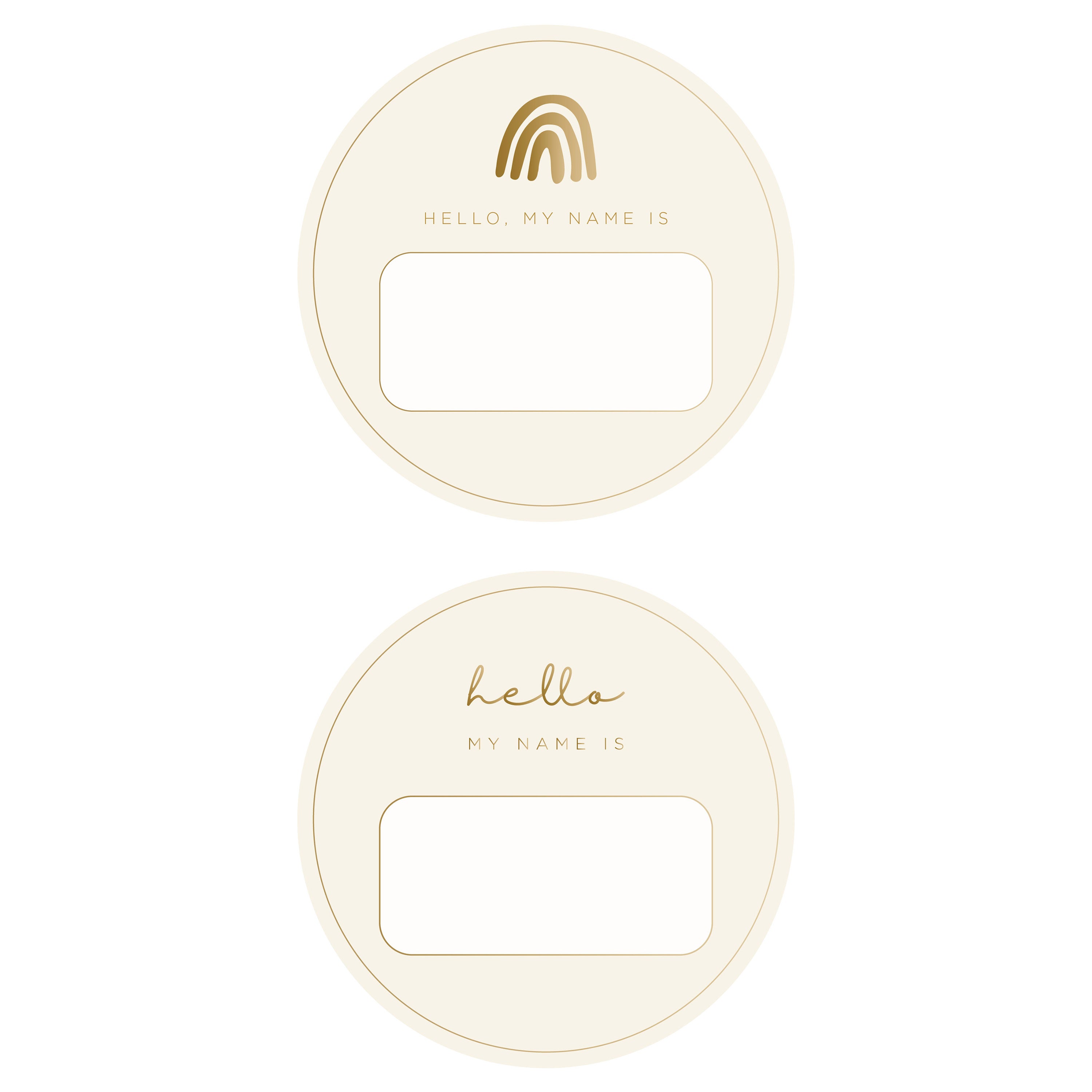 Blank Name Tags - Gold Foil (2 pack)