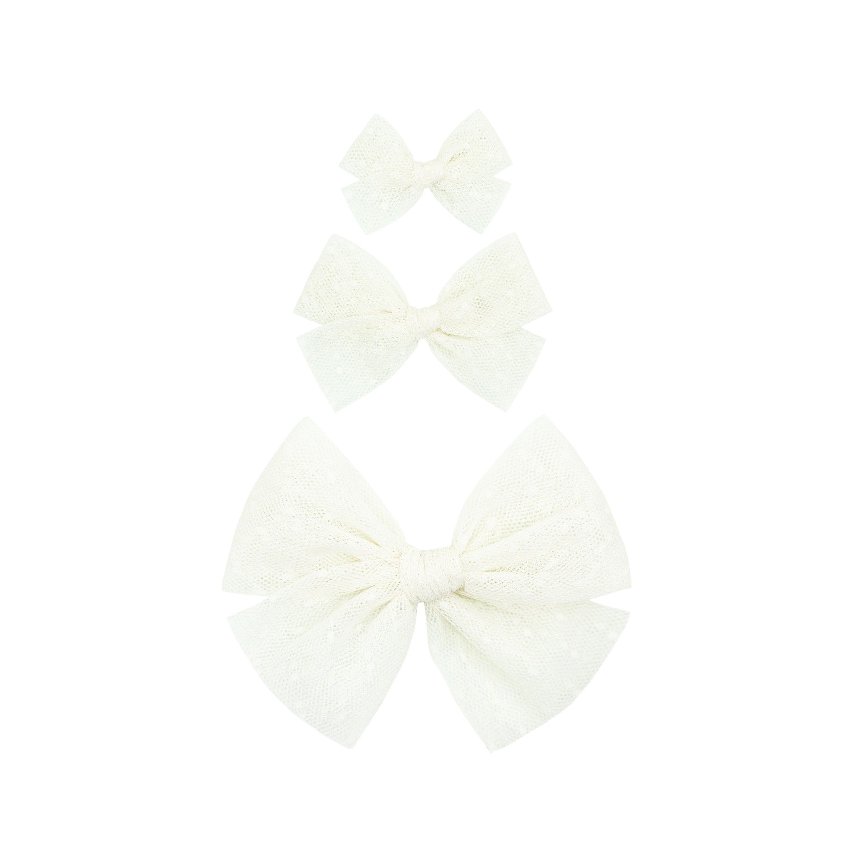 Tulle Bow 3 Pack: Blush Clips
