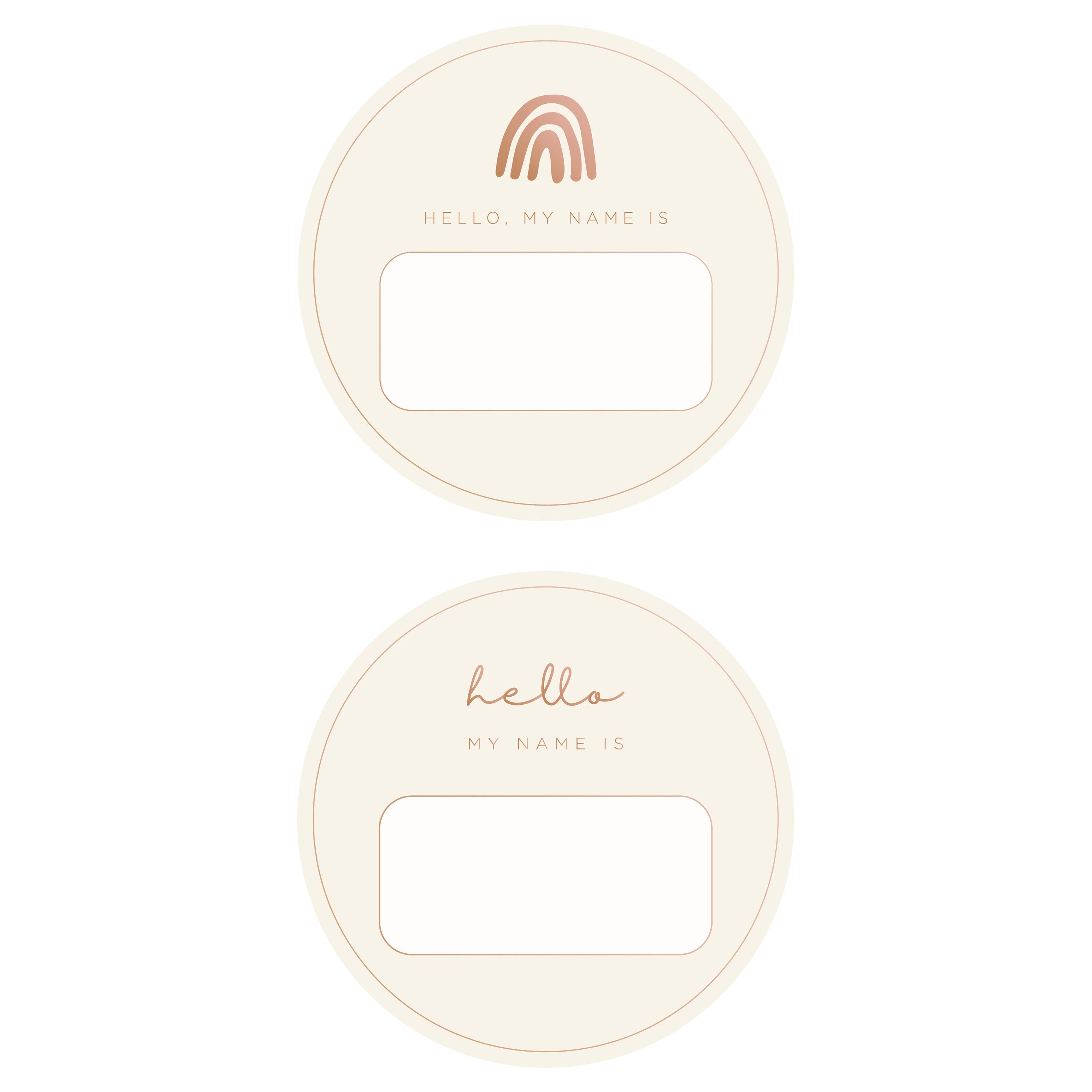 Blank Name Tags - Rose Gold Foil (2 pack)