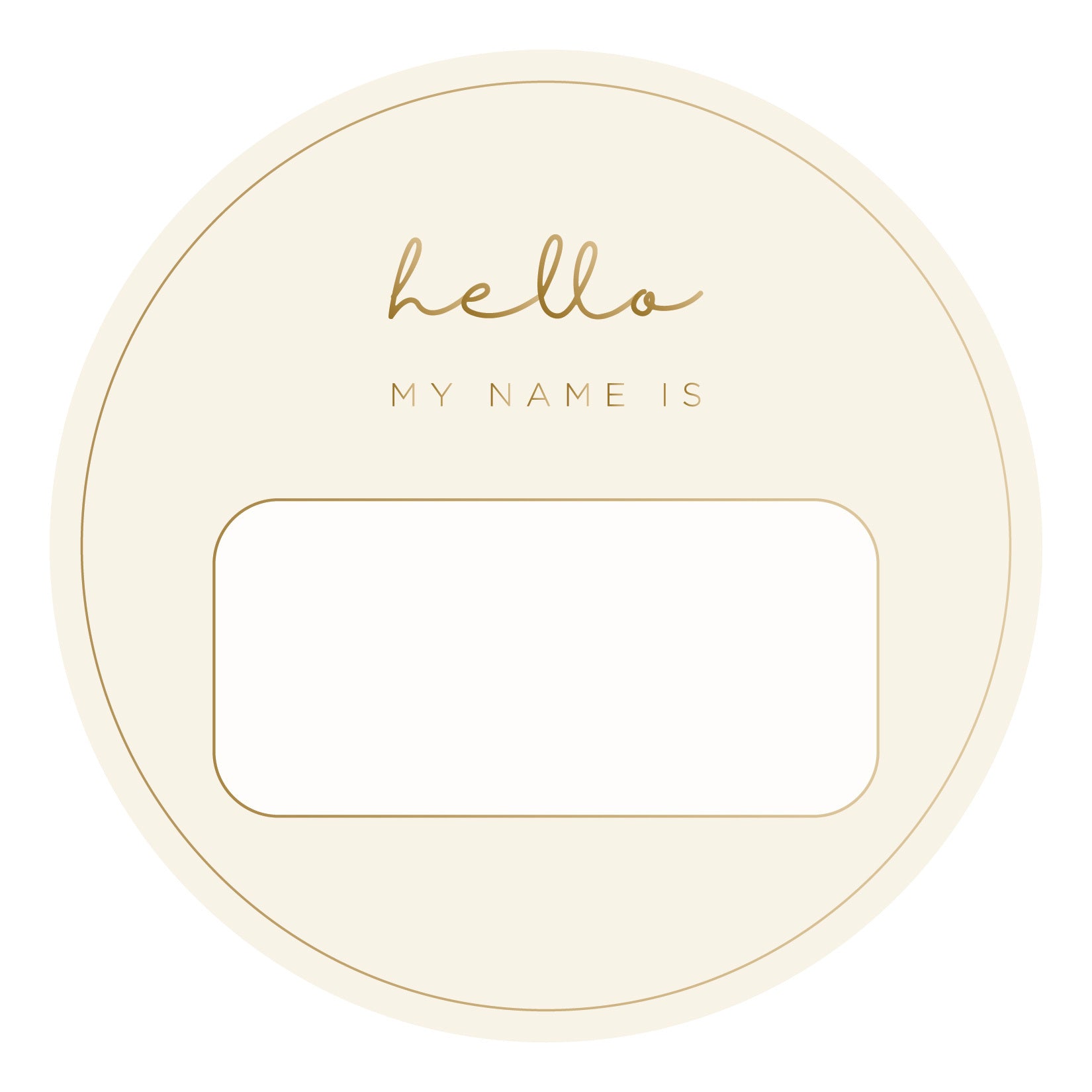 Blank Name Tags - Gold Foil (2 pack)