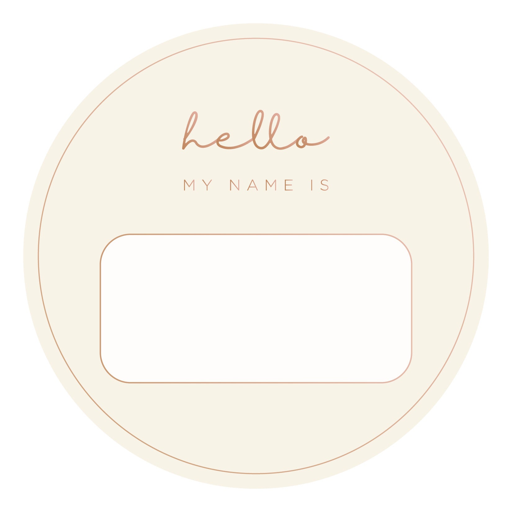 Blank Name Tags - Rose Gold Foil (2 pack)