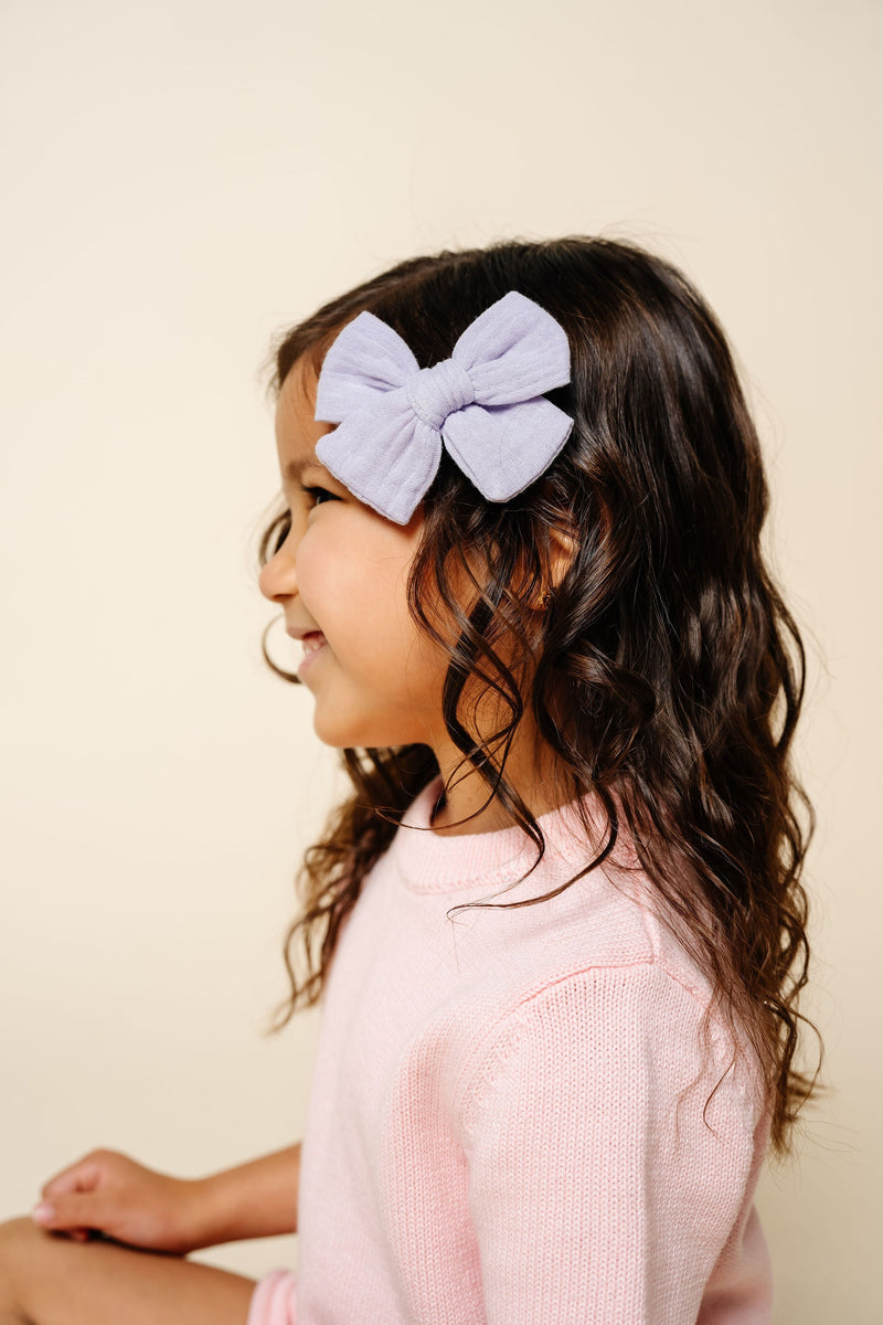 Purple Bow Clips