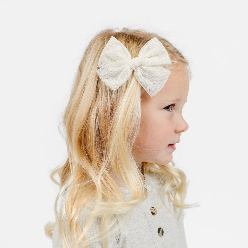 Ivory Bow Clips