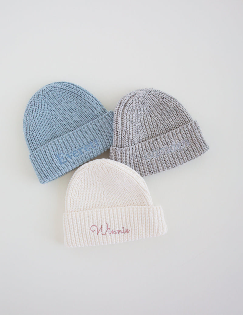 Knit Beanies - Embroidery