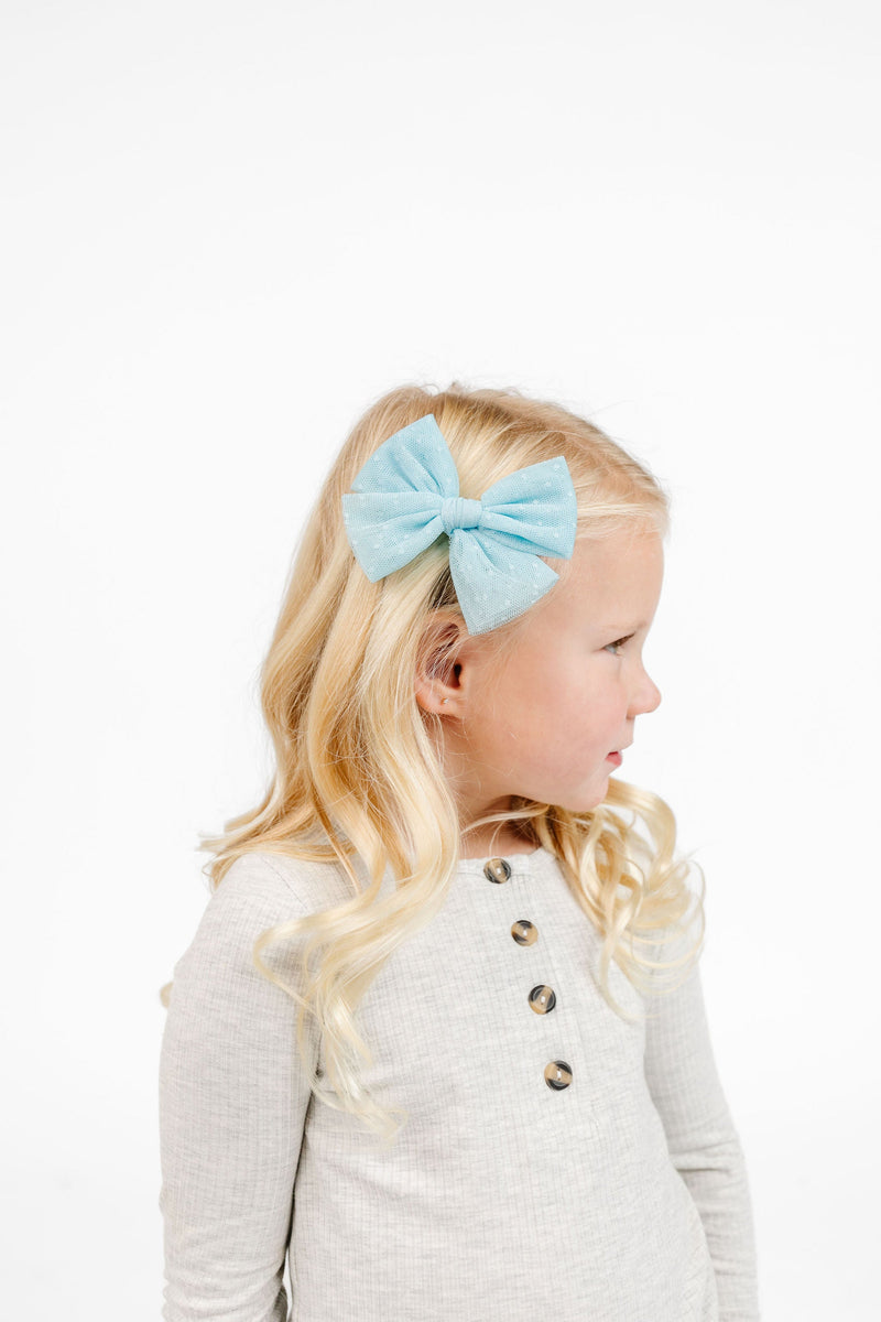 Blue Bow Clips