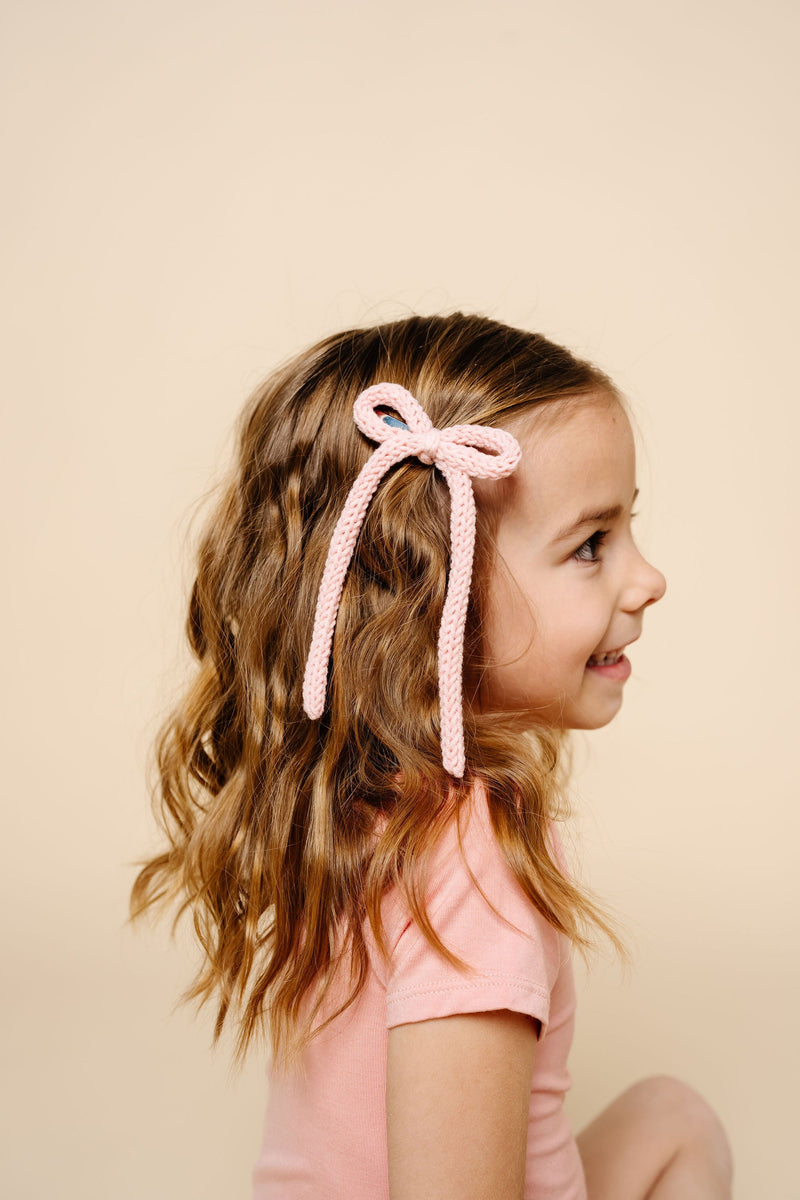 Blush Bow Clips