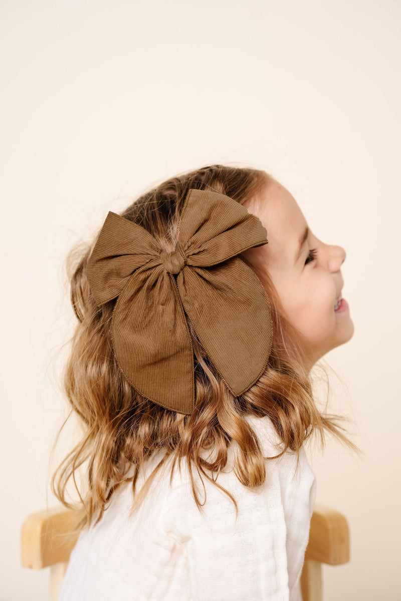 Tan & Brown Bow Clips