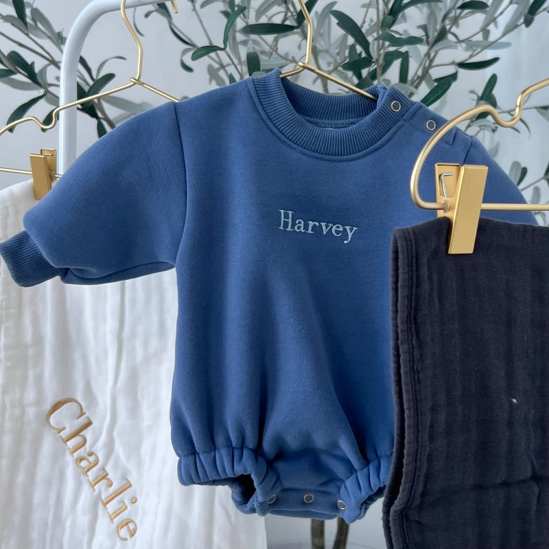 Sweatshirt Rompers - Embroidery