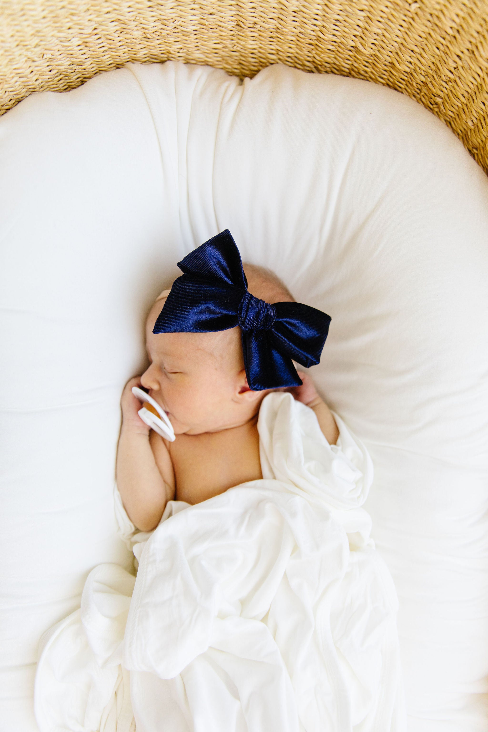 Velvet - Navy Bow Headband
