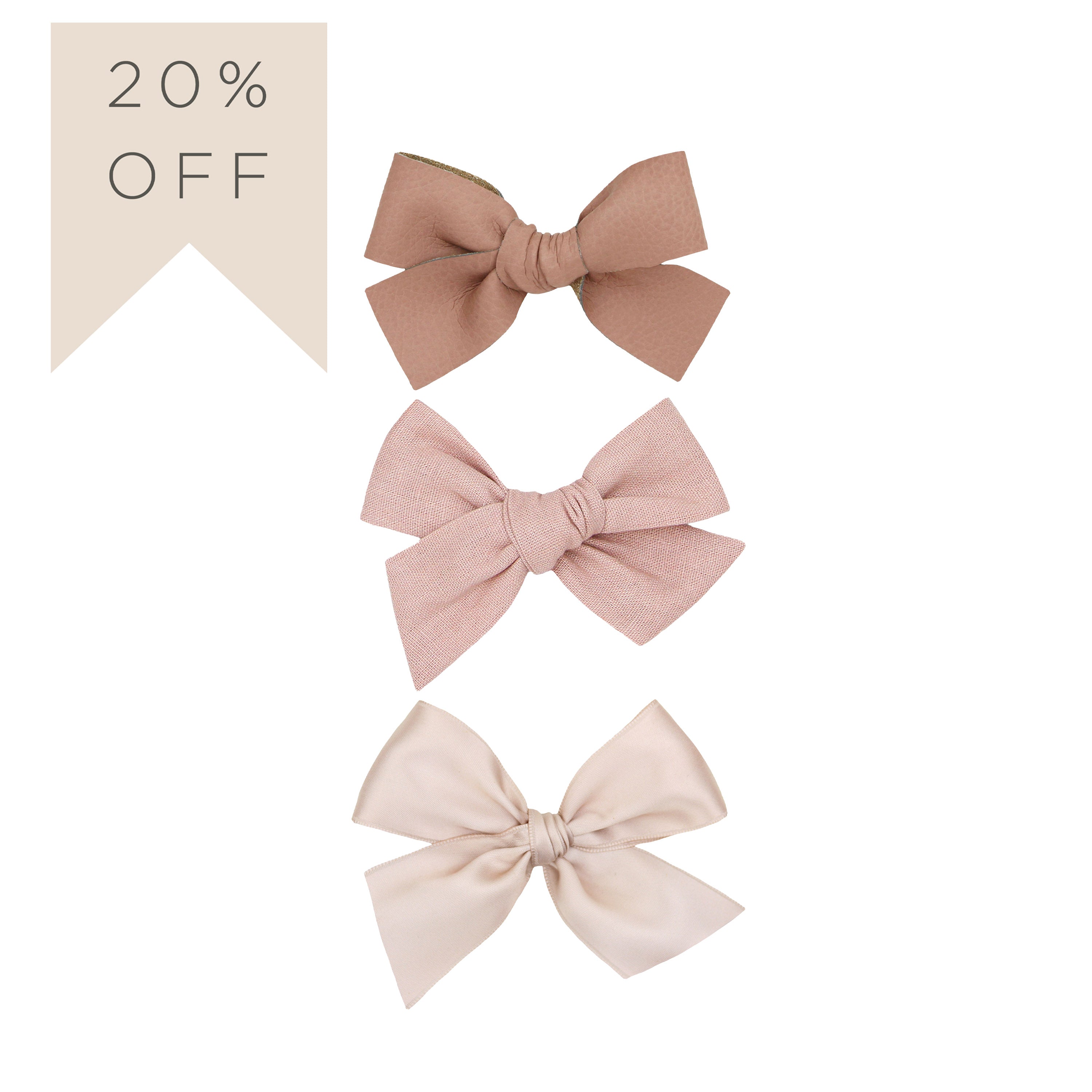 Bow 3 Pack: Rose Clips