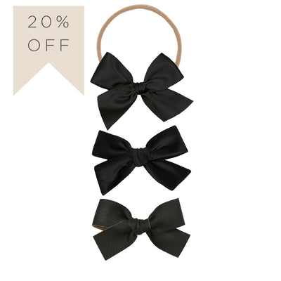 Bow 3 Pack: Black Headbands