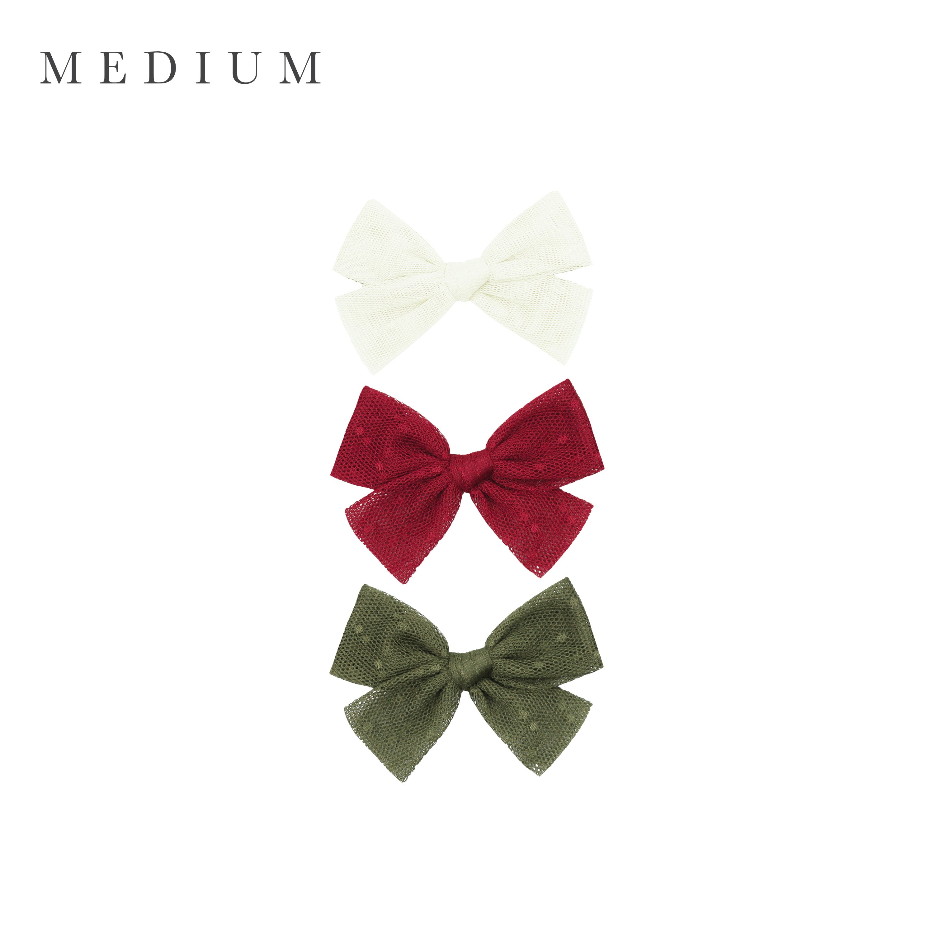 Tulle Bow 3 Pack: Red Dot Clips
