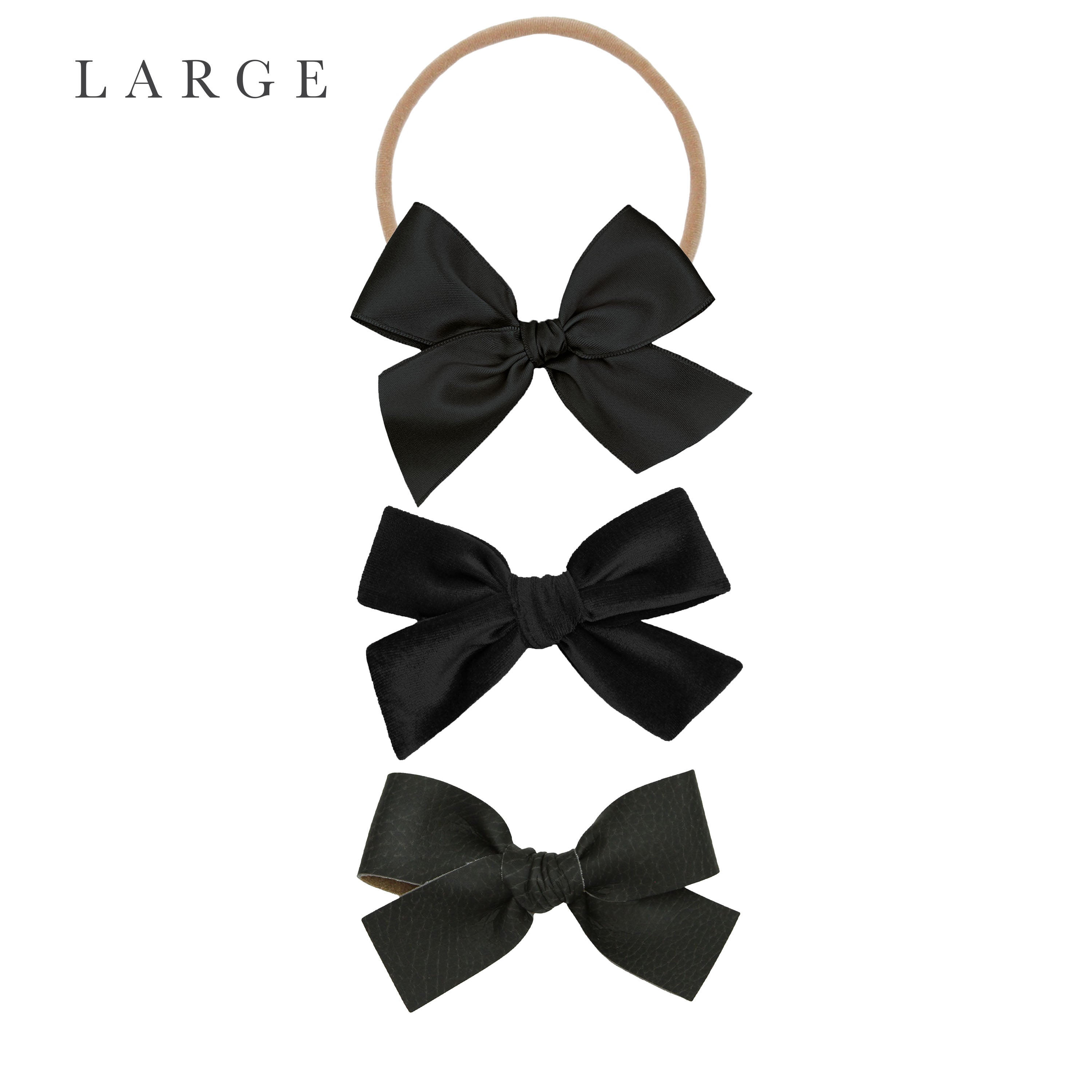 Bow 3 Pack: Black Headbands