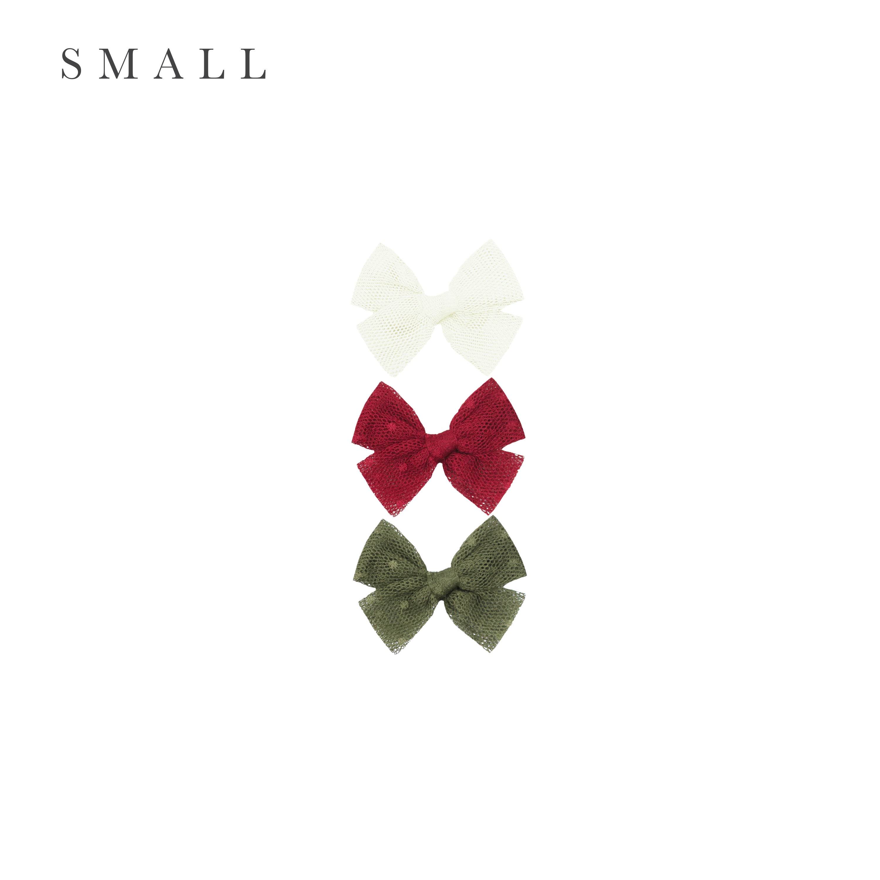 Tulle Bow 3 Pack: Red Dot Clips