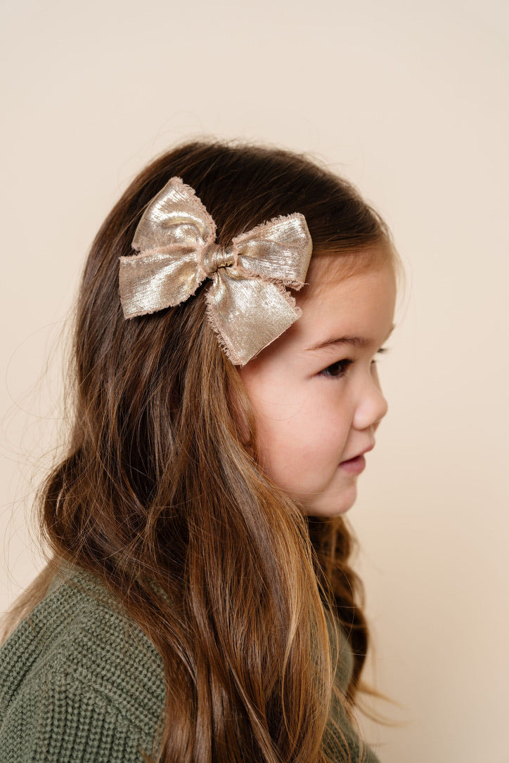 Chiffon Bow - Gold