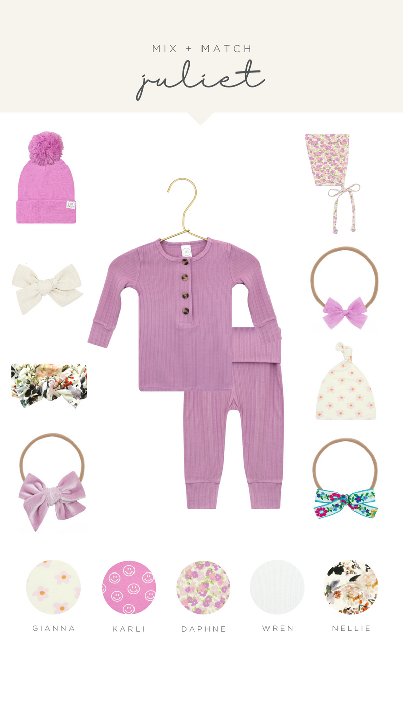 Juliet Ribbed Newborn Hat Bundle (Gown)