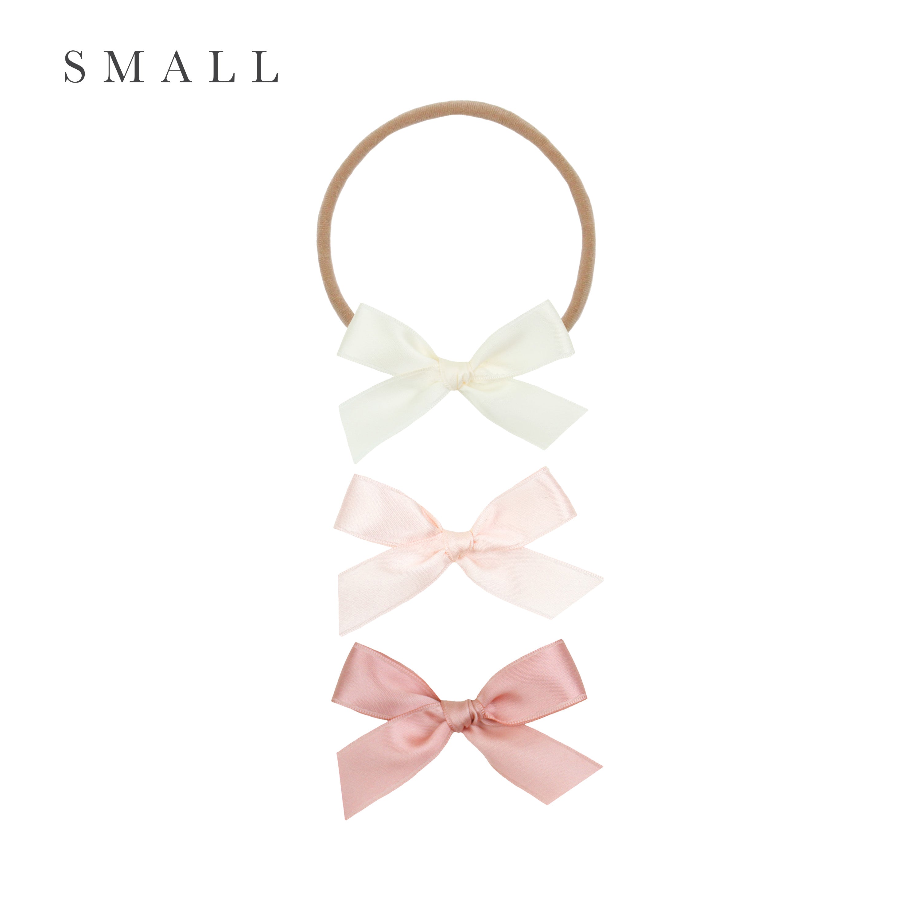 Satin Bow 3 Pack: Blush