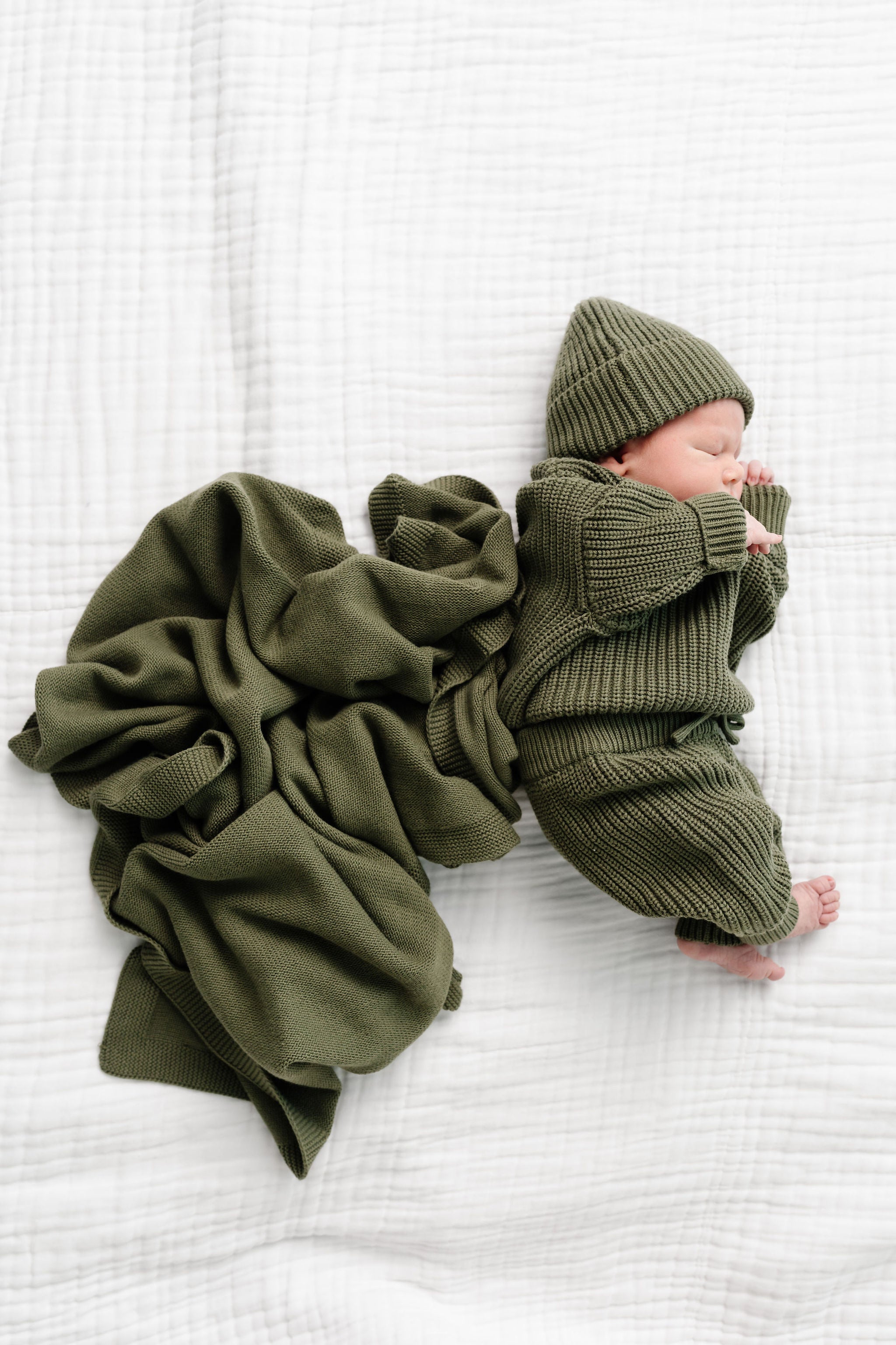 Knit Beanie Bundle - Olive