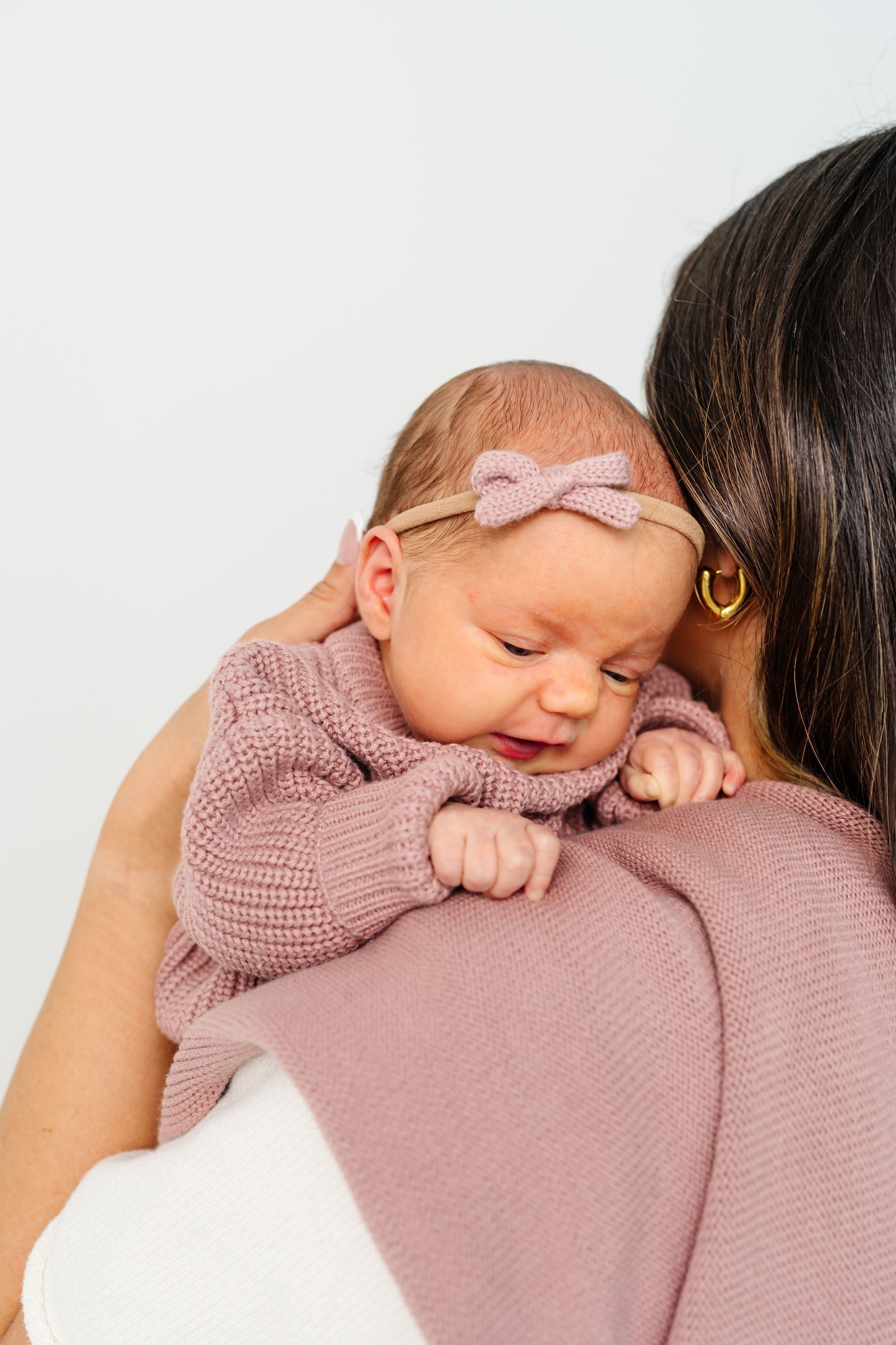 Sweater Bow - Mauve Knit Headband