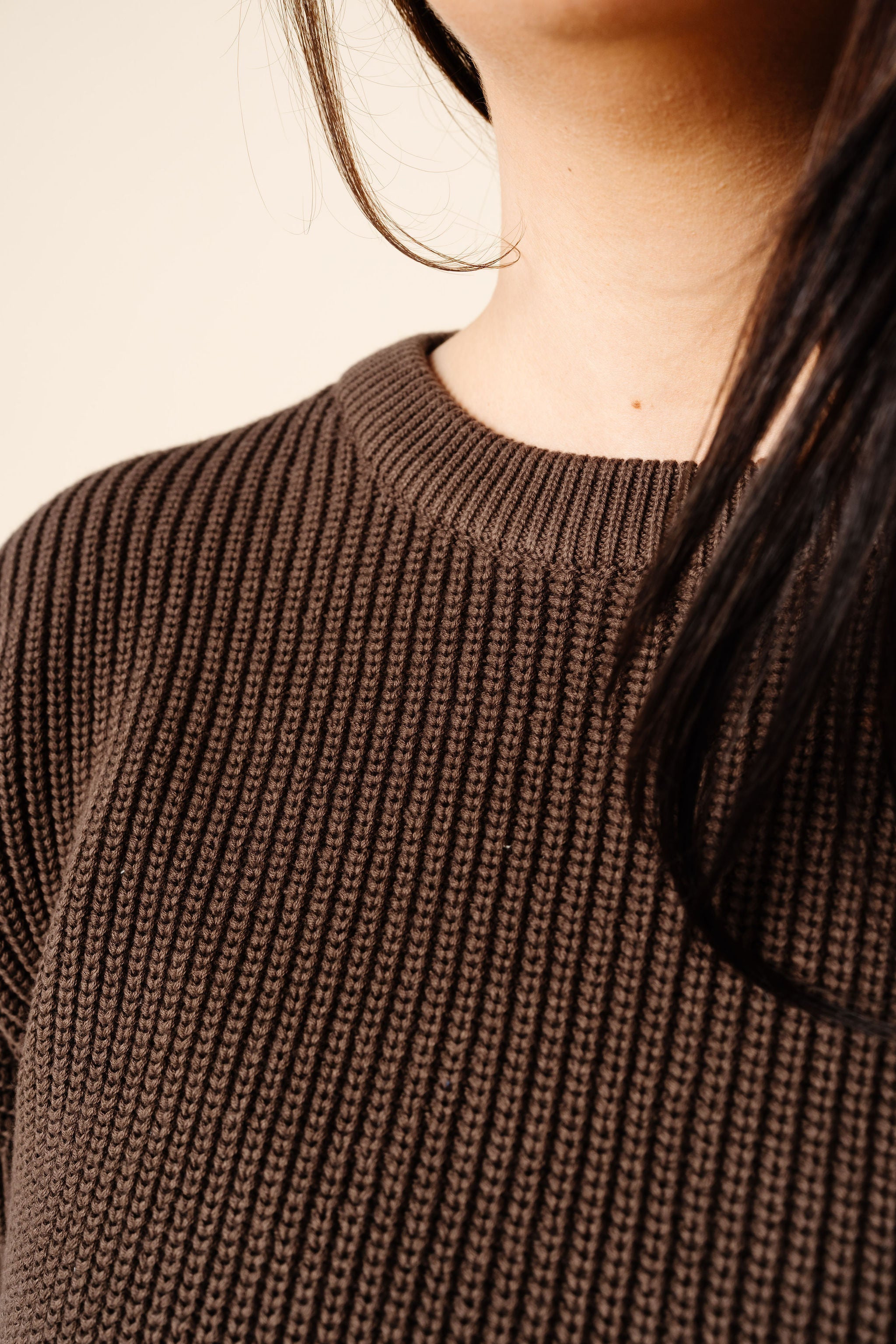 Knit Women's Chunky Sweater - Cocoa