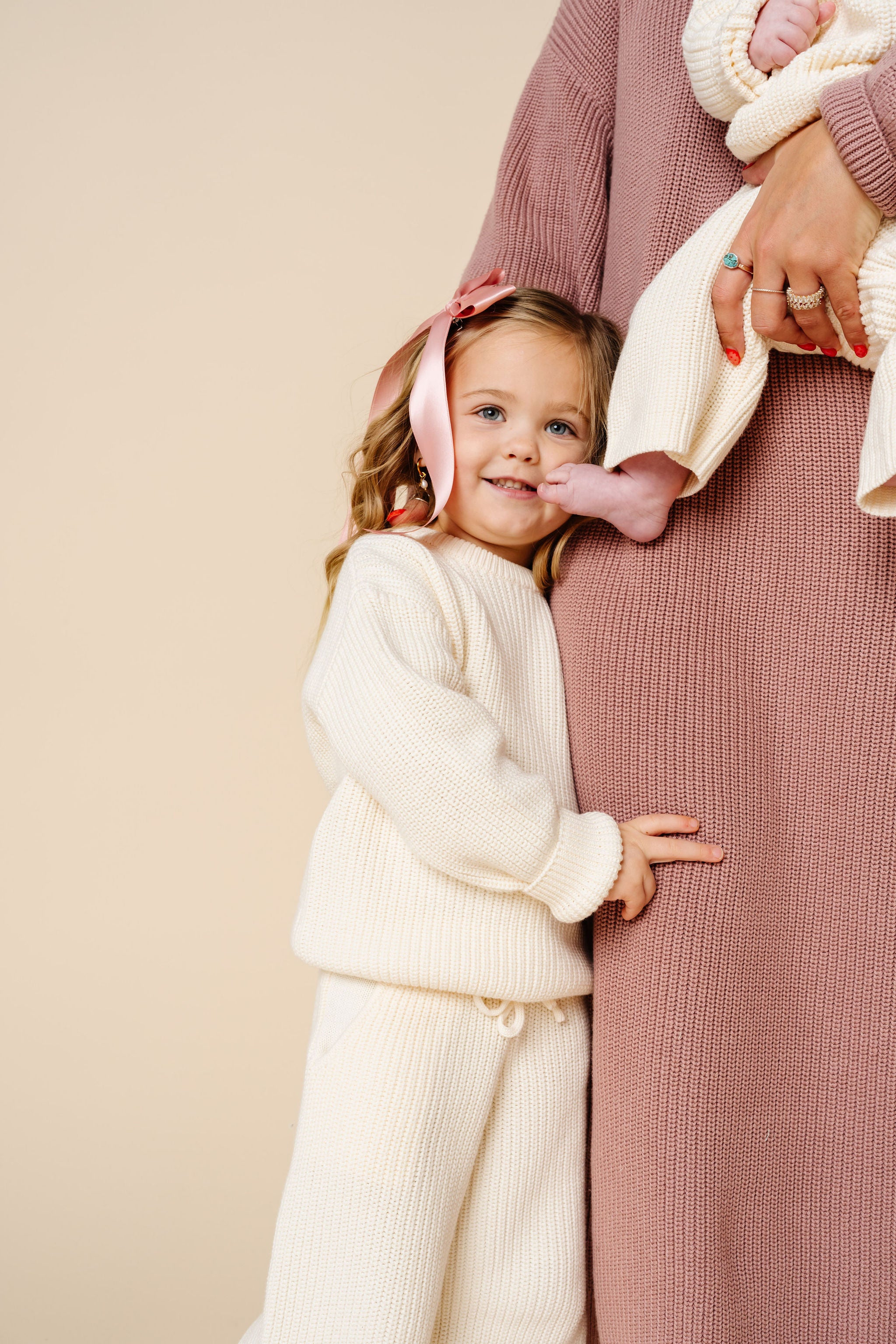 Knit Chunky Wide Leg Pants - Ivory