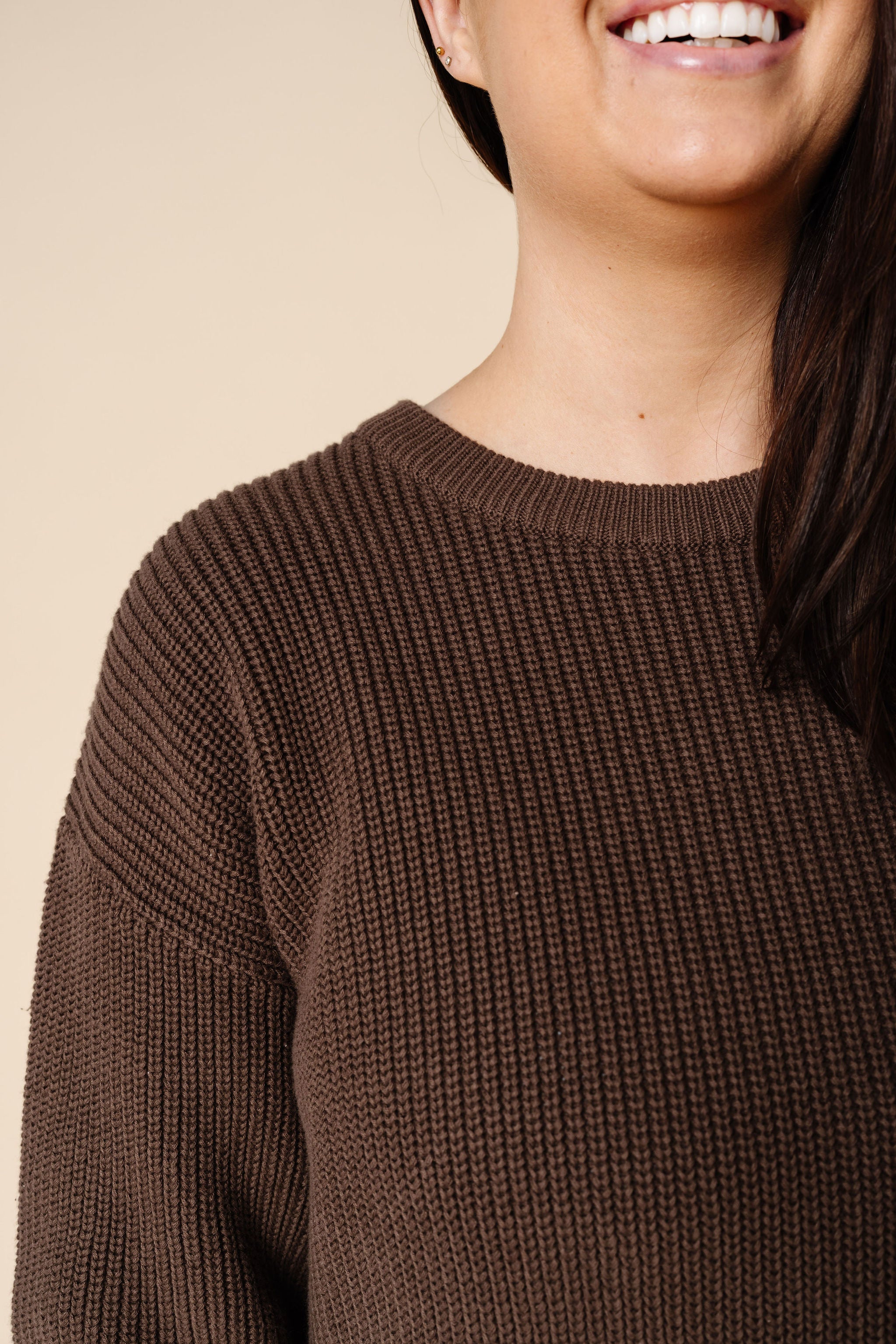 Knit Women's Sweater Maxi Dress - Cocoa