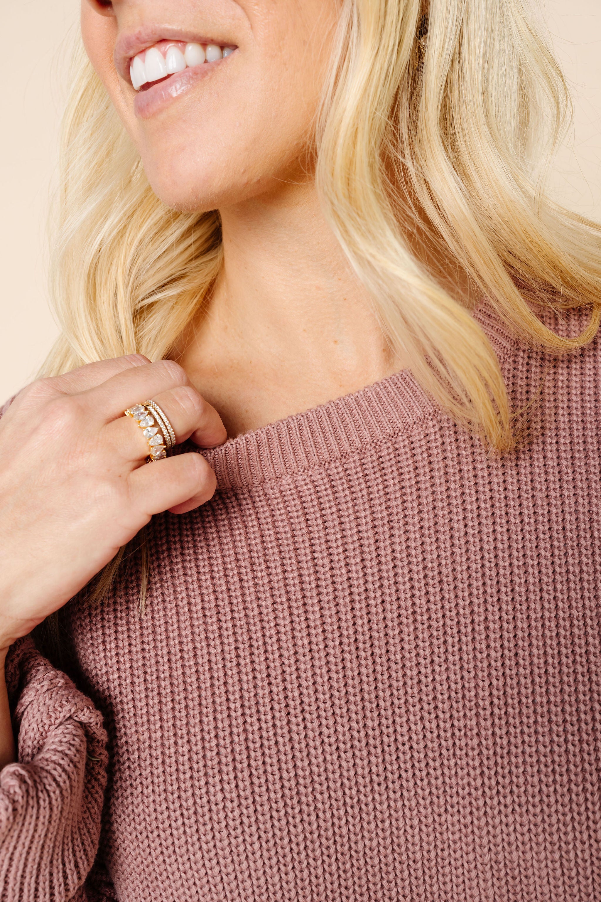 Knit Women's Sweater Maxi Dress - Mauve