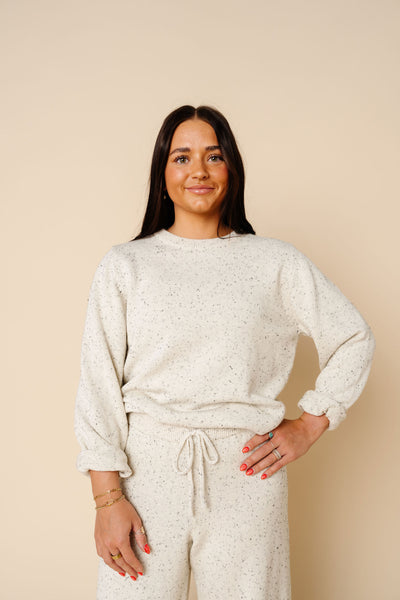 Knit Women's Sweater - Cream Speckle