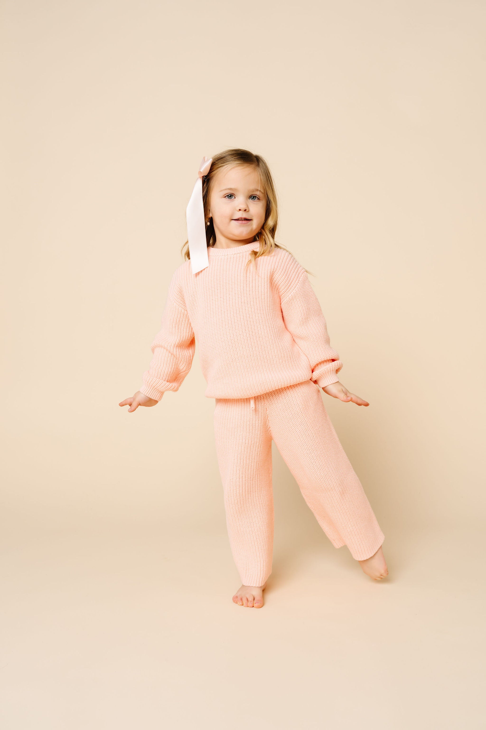 Knit Chunky Wide Leg Pants - Ballet